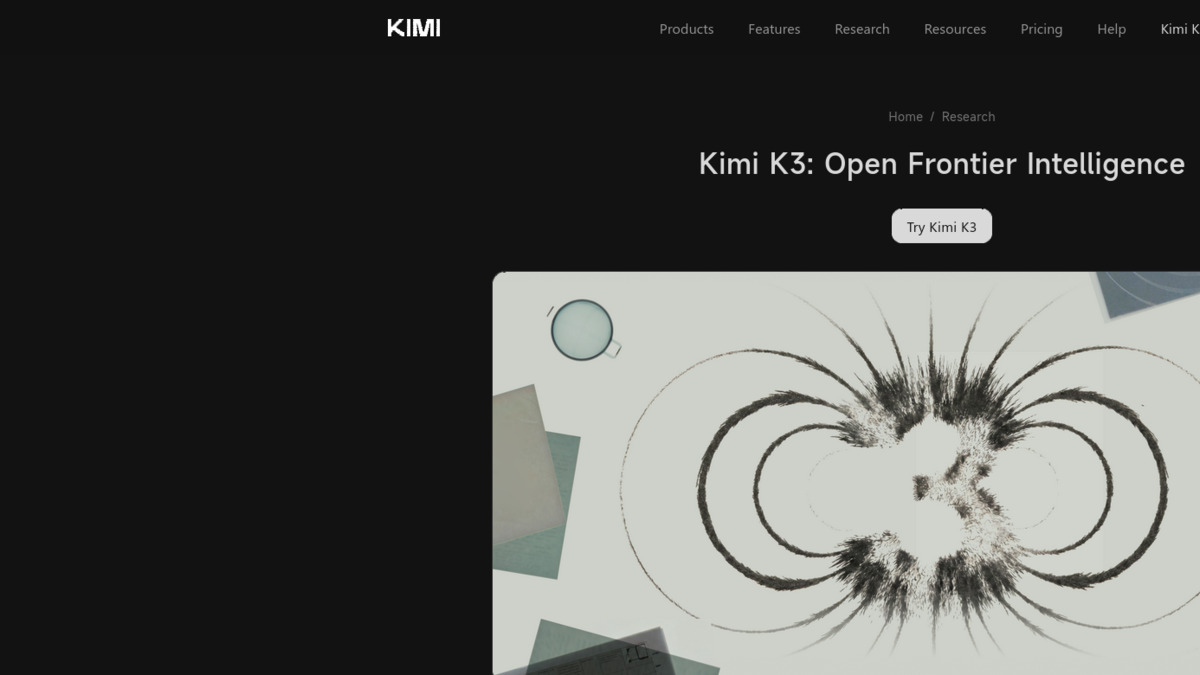 Kimi K3 announcement page on Moonshot AI's official blog