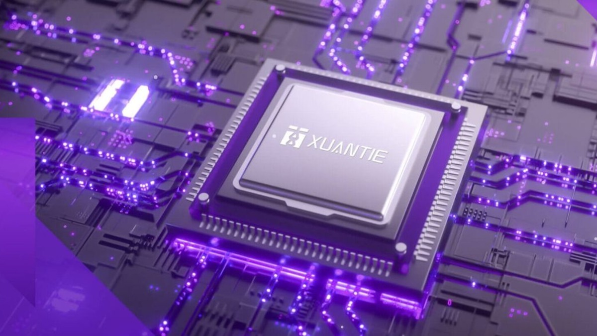 The XuanTie C950 processor shown in an Alibaba DAMO Academy press image
