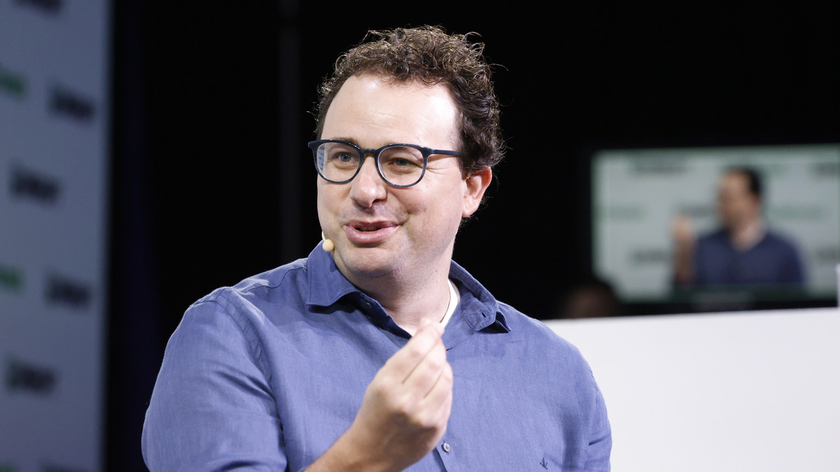 Dario Amodei, CEO of Anthropic, speaking at TechCrunch Disrupt 2023