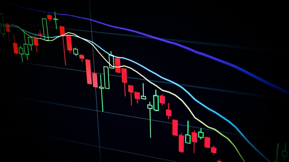Financial stock market data chart