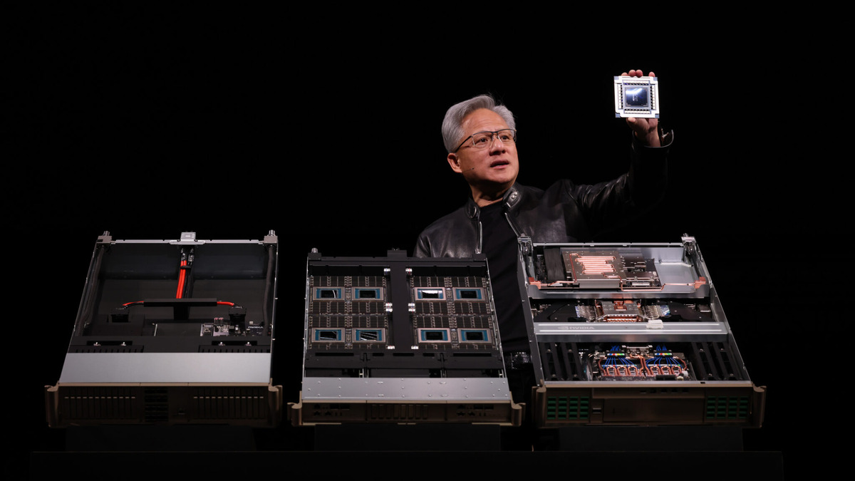 Jensen Huang on stage at the GTC 2026 keynote in San Jose, announcing H200 export licenses for multiple Chinese customers